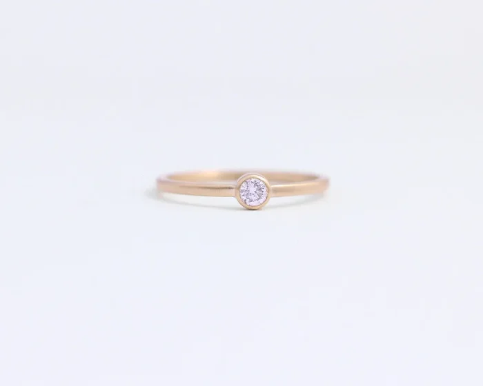 Solitaire Diamond Rose Gold Engagement Ring with Bezel Set Ethical Diamond