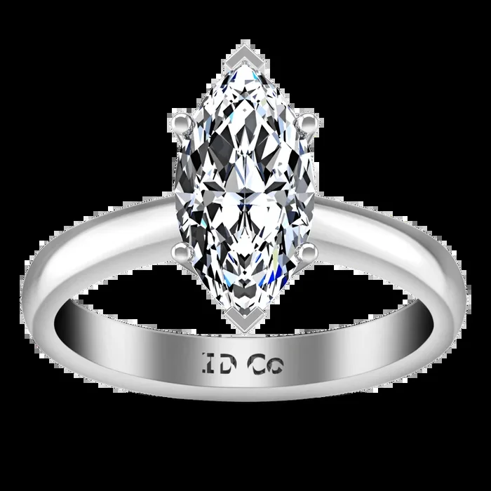 Solitaire Marquis Diamond Engagement Ring Scarlet 14K White Gold
