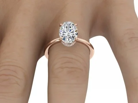 Solitario ovalado de 3,02 ct