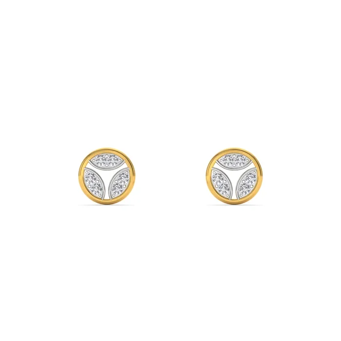 Solstice Round 9KT Gold Lab Grown Diamond Stud Earring