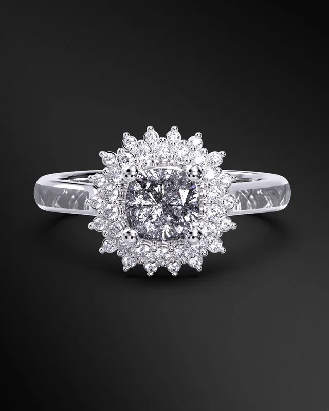 Solstice Shine – Women’s ENGAGEMENT RING | Muonionalusta Meteorite Inlay | Cushion Square-Cut GALAXY DIAMOND RING