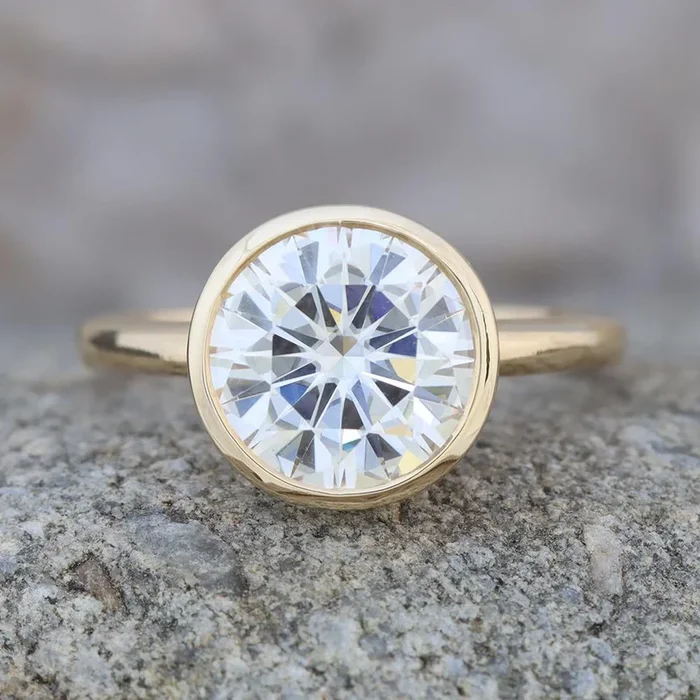 Sparkle & Shine Grande Moissanite Modern Bezel Ring