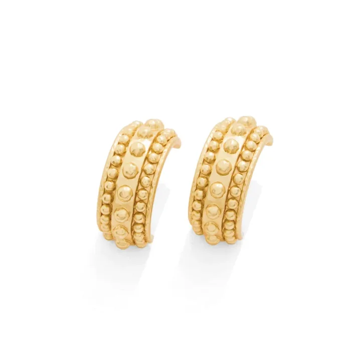 Spartina Gold Dappled Hoop Earrings