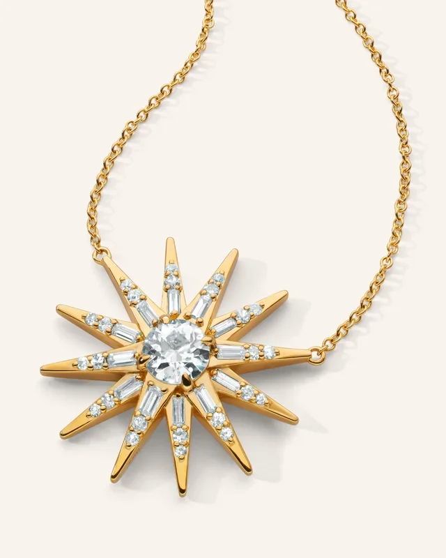 Special Edition Star Necklace with Vintage Old Mine Cut Diamonds