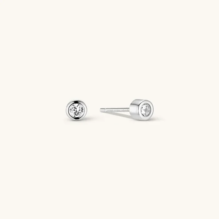 Sphere Pave Studs In Silver