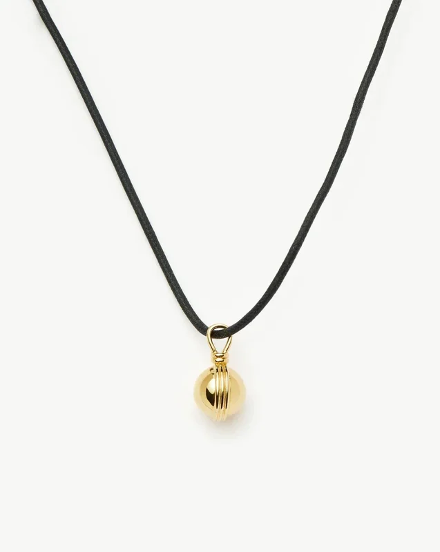 Sphere Pendant Cord Necklace | 18ct Gold Plated