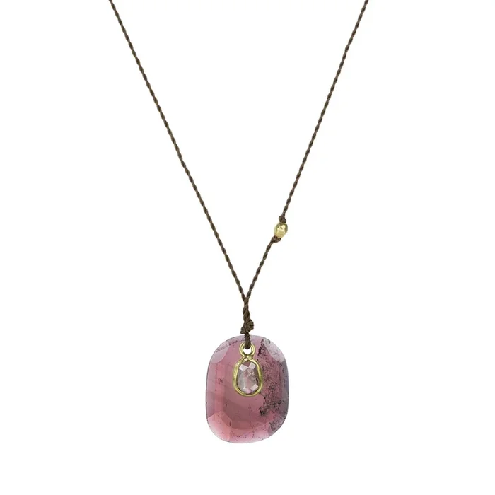 Spinel and Tourmaline Double Pendant Necklace