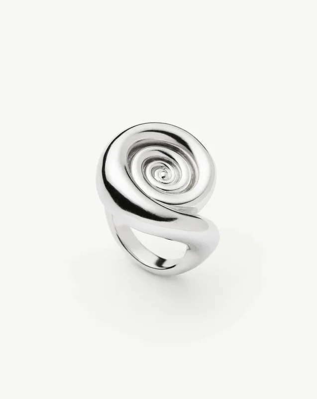 Spiral Statement Ring | Silver Plated