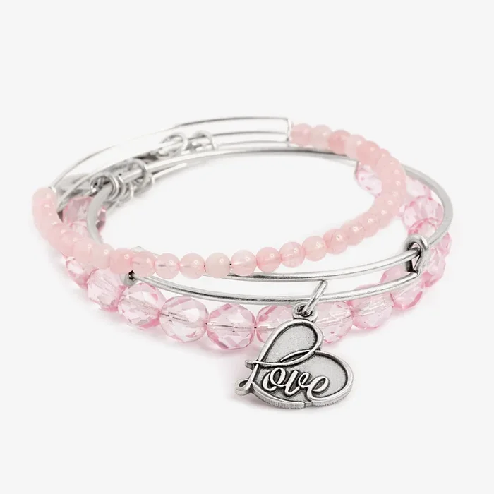 Spring ‘Love’ Charm Bangle, Set of 3