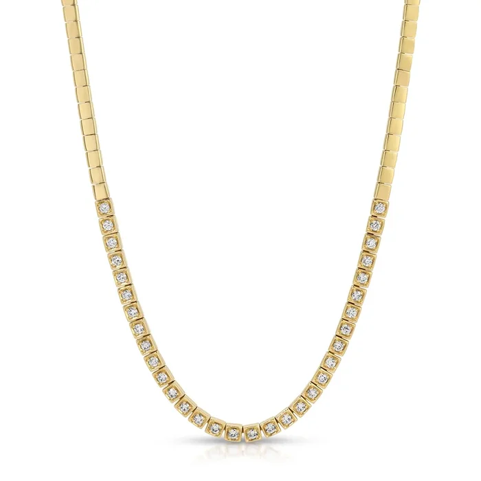 Square Link Tennis Necklace