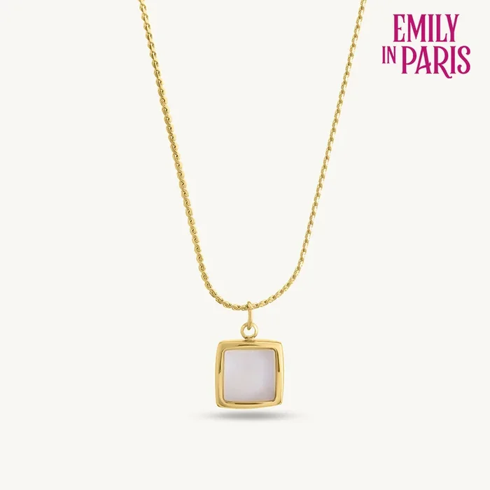 Square Pendant Gold Chain Necklace