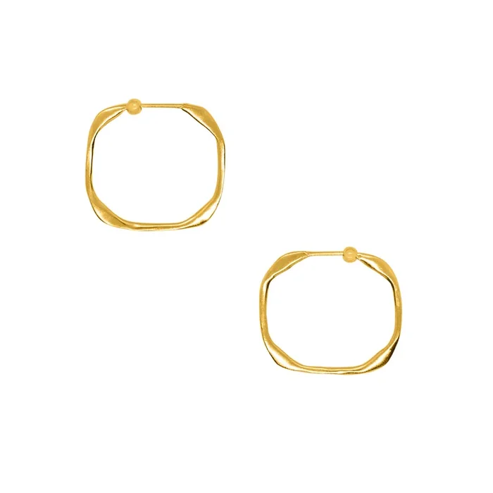 Square Up Hoops in Gold – 1″