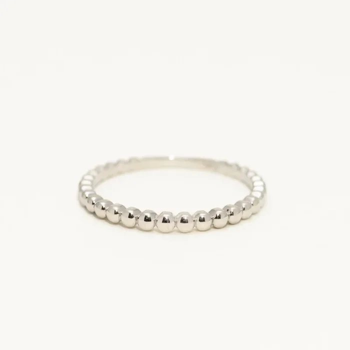 Stackable Bead Ring in 14kt White Gold