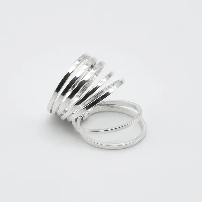 Stacked Seven Band Sterling Silver Ring