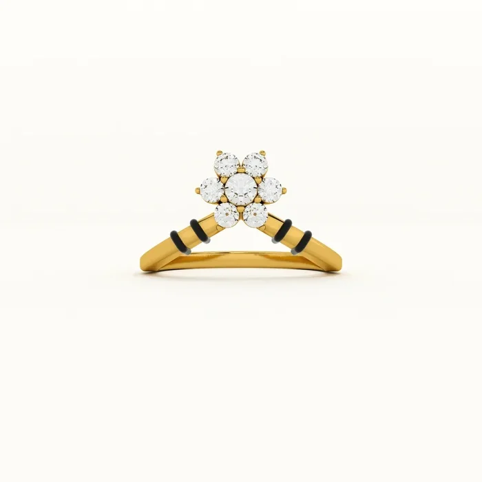 Star Cluster 925 Sterling Silver Mangalsutra Ring