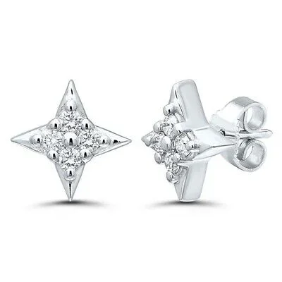 Star of Hope .10ctw Diamond Star Earrings