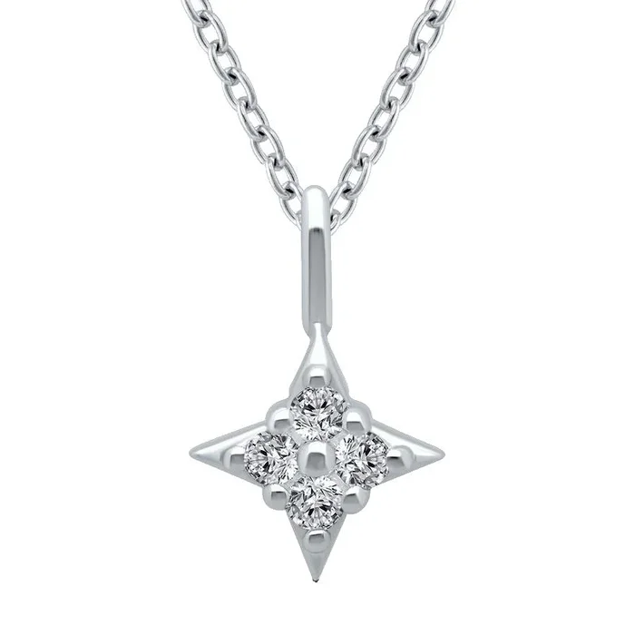 Star of Hope .10ctw Diamond Star Necklace