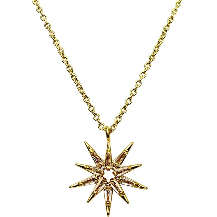 Star Of Wonder CZ Necklace (Goldtone)