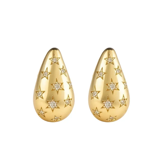 Star Teardrop | Pave Stud Earrings
