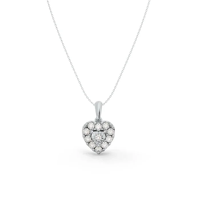 Starlight Shine Heart 925 Sterling Silver Lab Grown Diamond Pendant