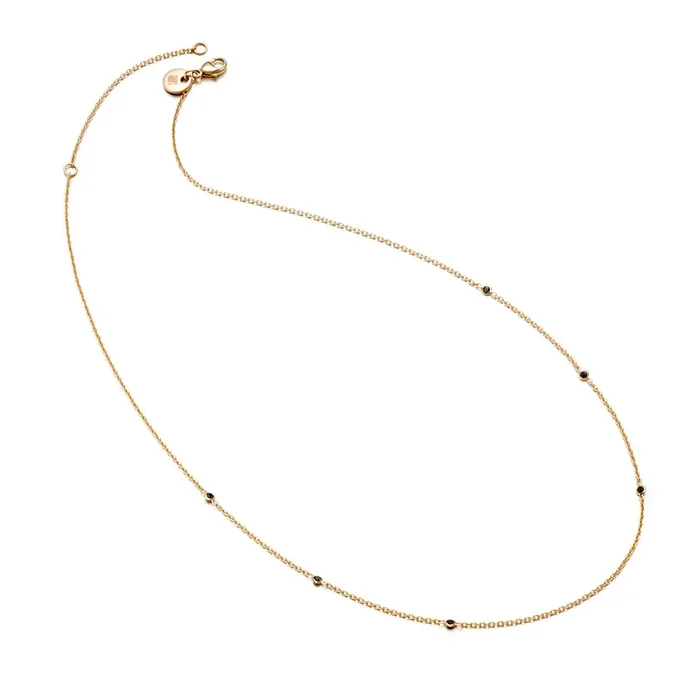 Station Necklace in Black Diamonds