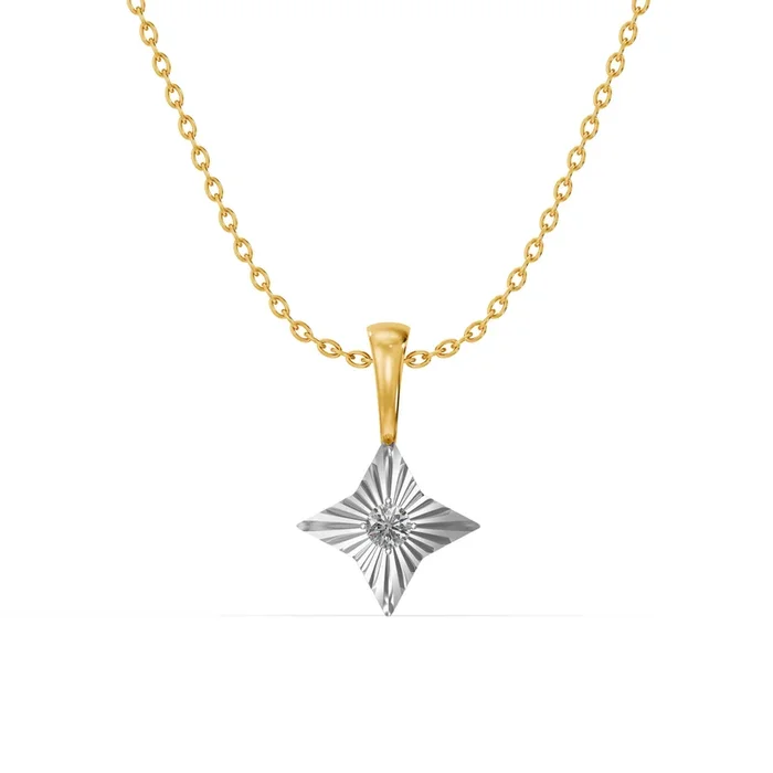 Stellar Bloom 9KT Gold Lab Grown Diamond Pendant