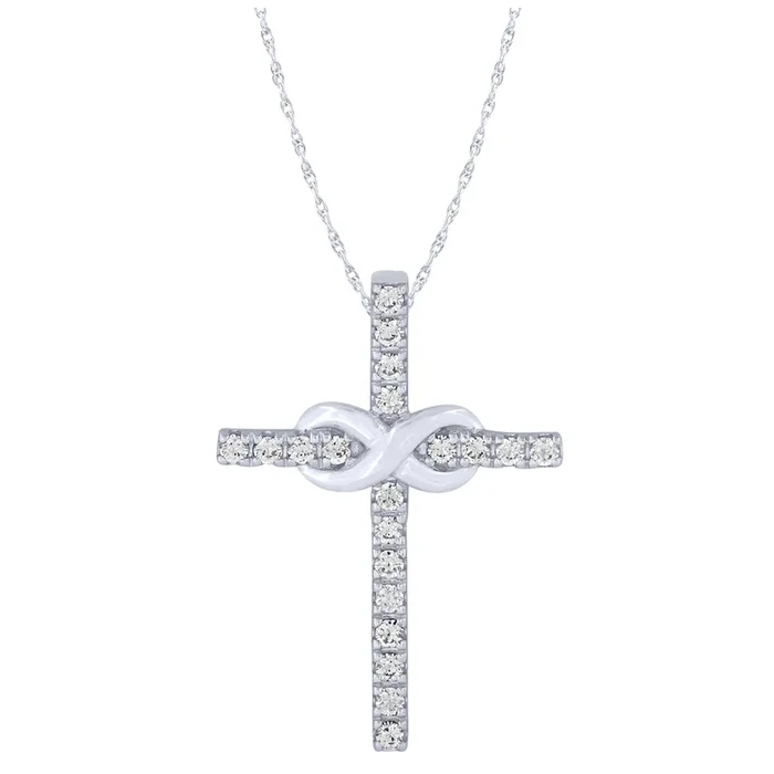 Sterling Silver 1/5Ctw Cross Pendant