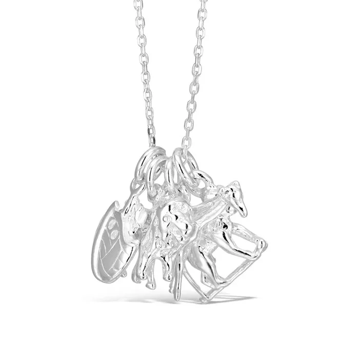 Sterling Silver 45cm Noah’s Ark Giraffe Lion Monkey and Ark on Chain