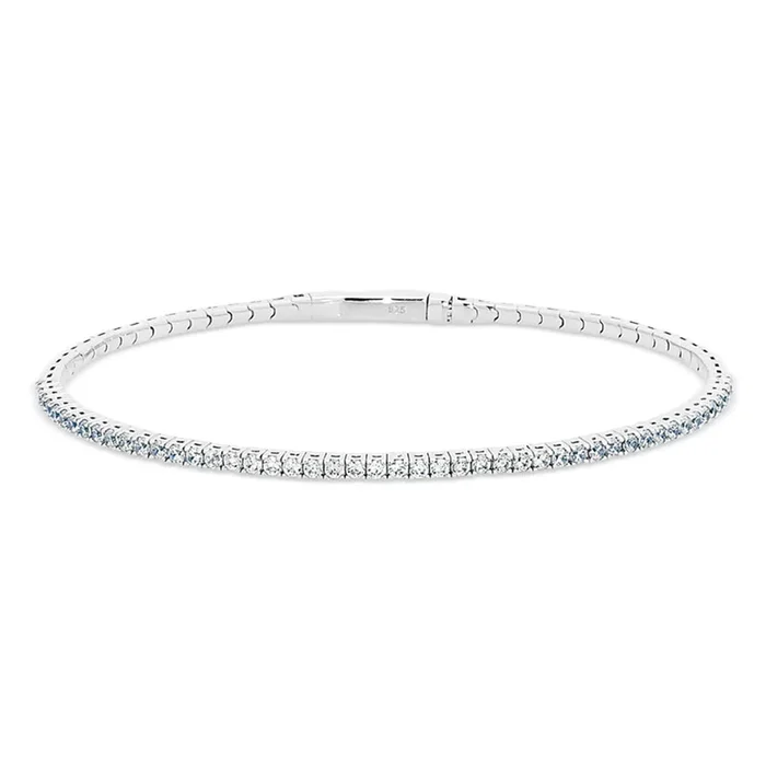Sterling Silver April Birthstone Flex Bracelet