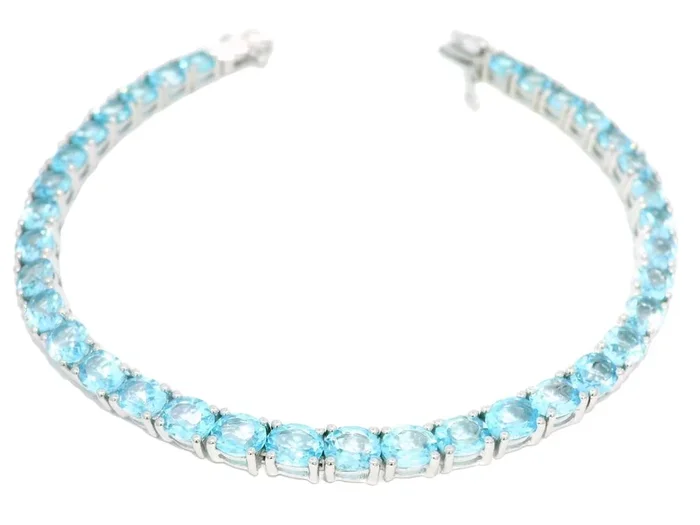 Sterling Silver Blue Topaz Tennis Bracelet
