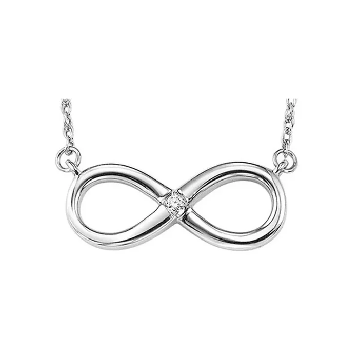 Sterling Silver Diamond Infinity Necklace