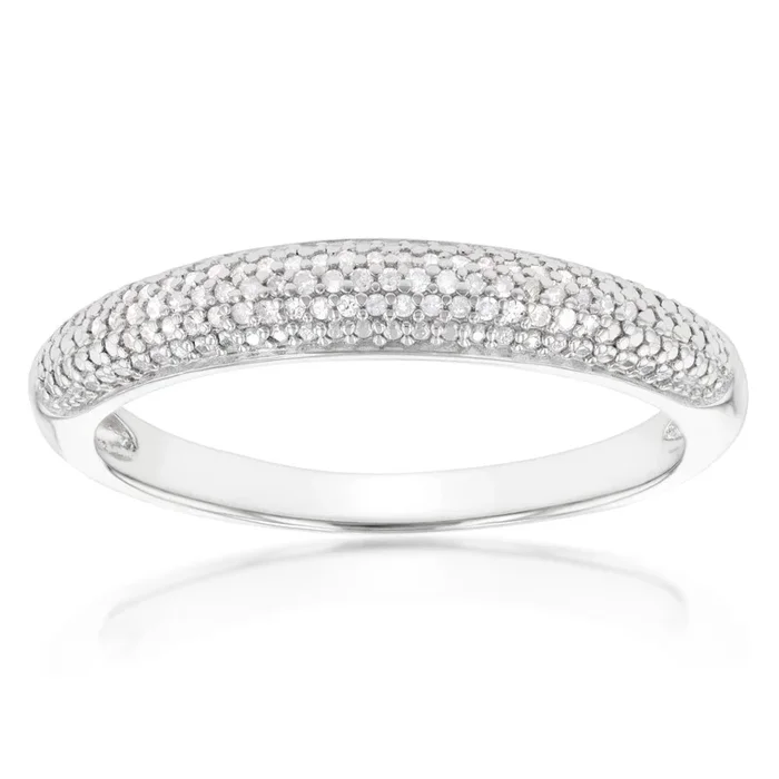 Sterling Silver Diamond Pave Ring