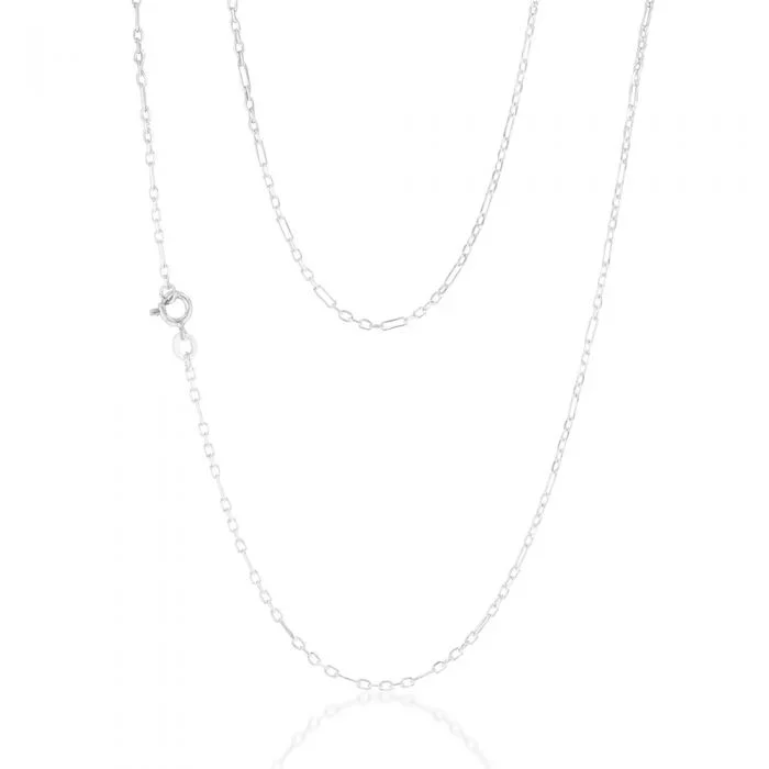 Sterling Silver Fancy Figaro 40+5cm Chain