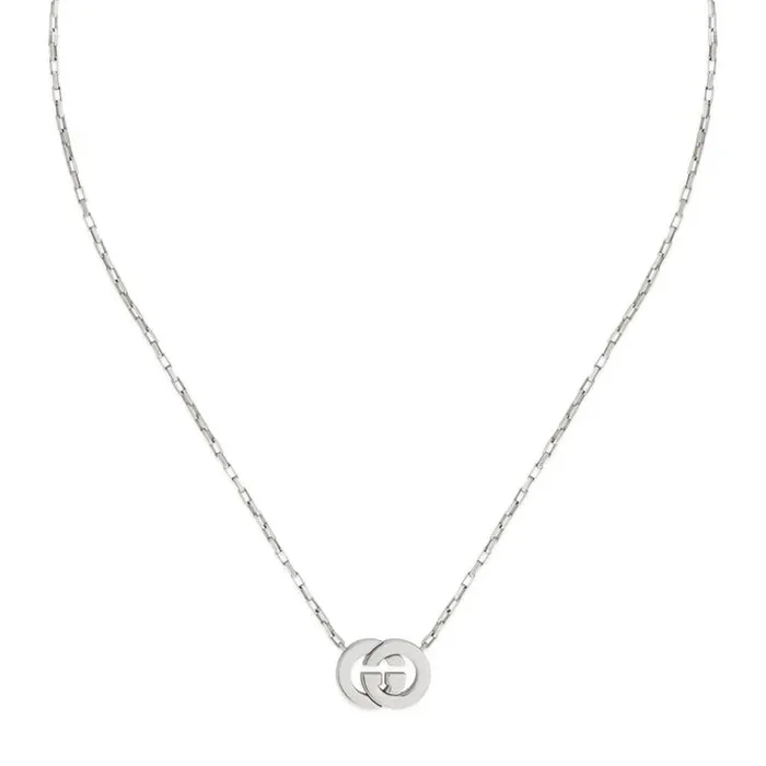 Sterling Silver Interlocking GG Necklace