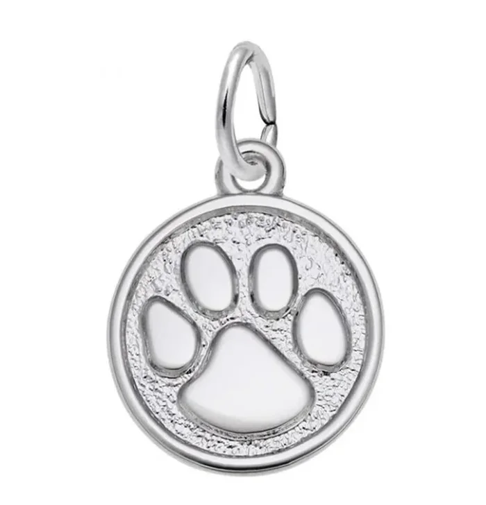 Sterling Silver Paw Print Charm