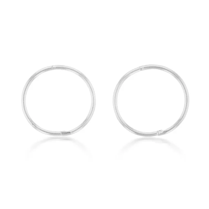 Sterling Silver Plain 16mm Sleeper Earrings