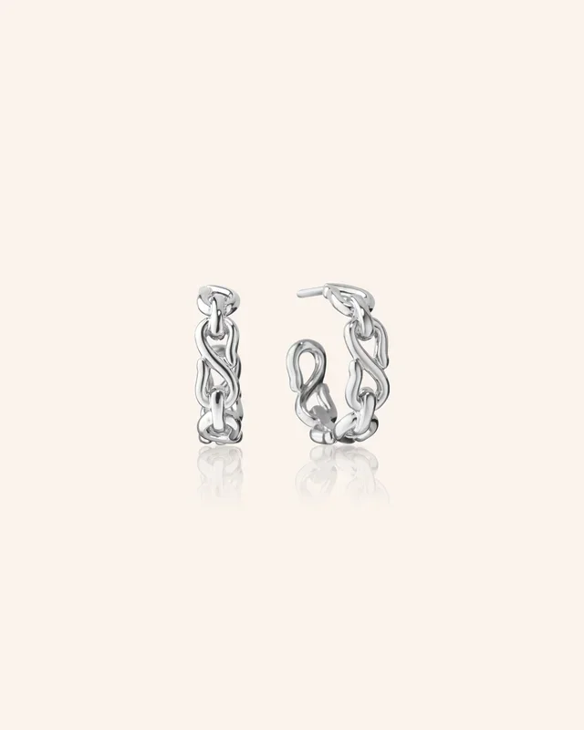 Sterling Silver Small Infinity Hoop Earrings