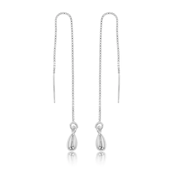 Sterling Silver Tear Drop Threader Earrings