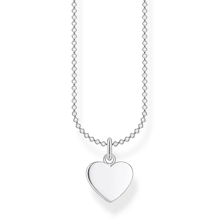 Sterling Silver Thomas Sabo Charm Club Large Heart Necklace 38-45cm