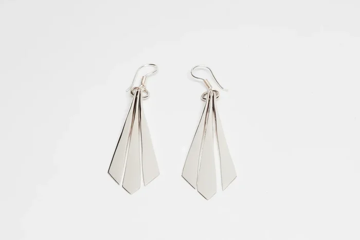 Sterling Silver Triple Arrow Dangle Earrings