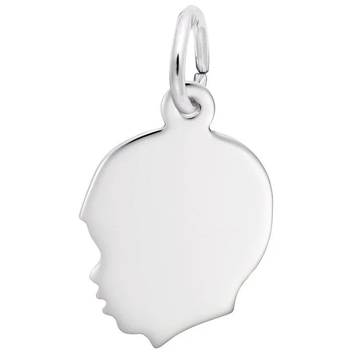 Sterling Silver Young Boy’s Head Silhouette Charm