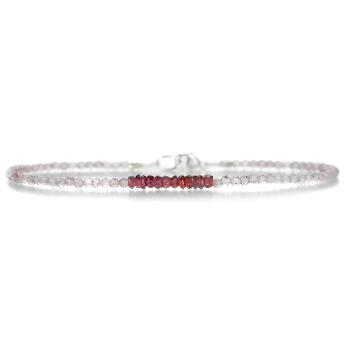 Strawberry Quartz and Sapphire Bracelet