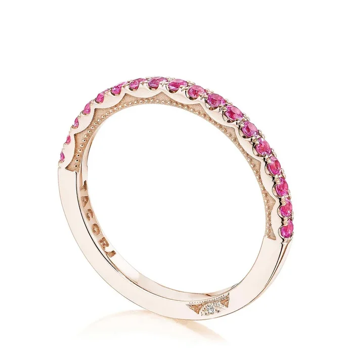 String of Pink Sapphires Wedding Ring