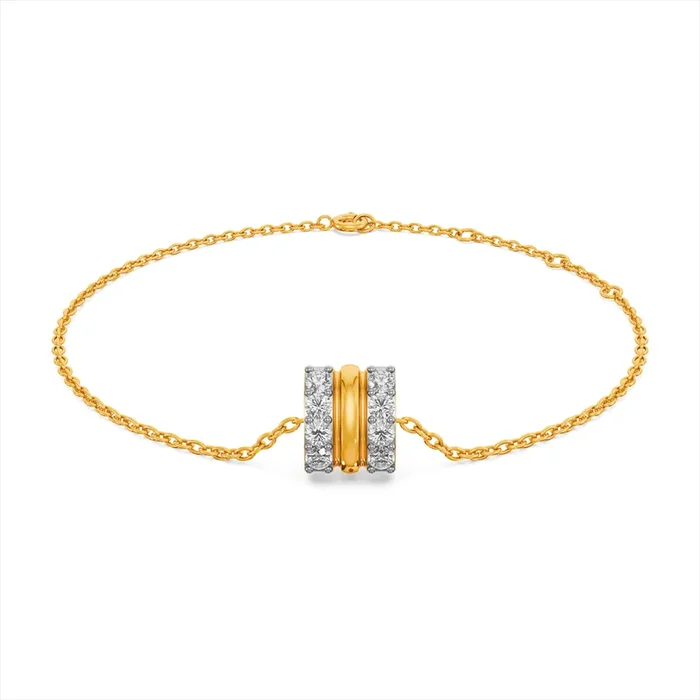 Stripe Luster 9KT Gold Lab Grown Diamond Bracelet