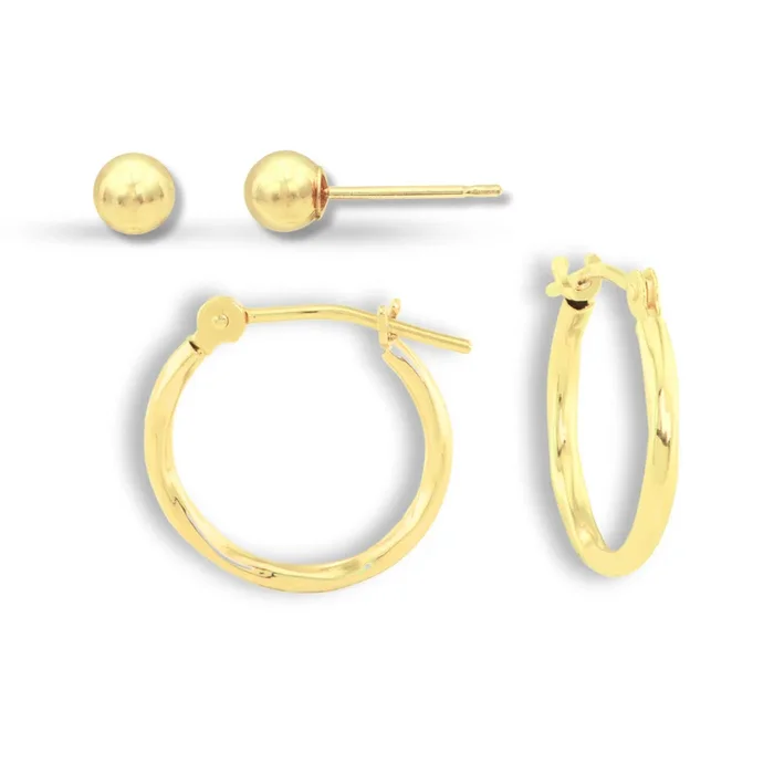 Stud and Hoop Earrings Set