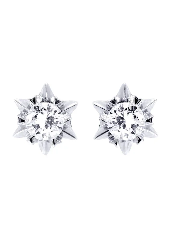 Stud Diamond Earrings For Men | 14K White Gold | 0.44 Carats