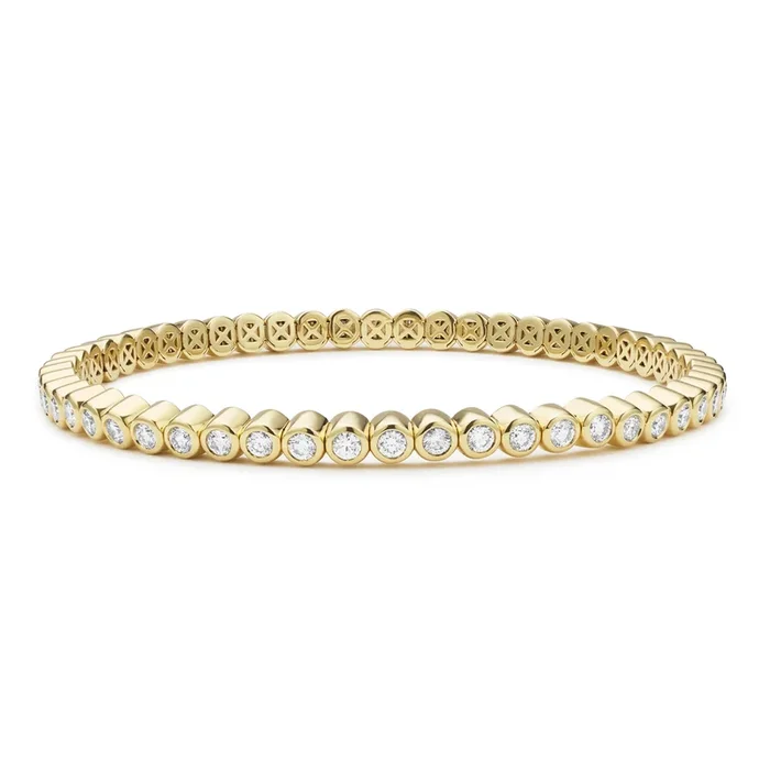 Studio 18K Bezel-Set Diamond Tennis Bracelet
