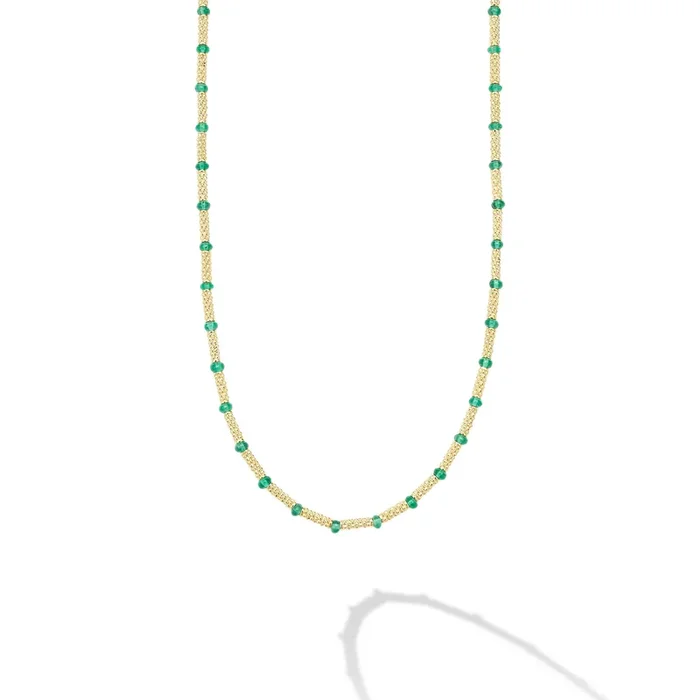 Studio 18K Gold and Emerald Necklace
