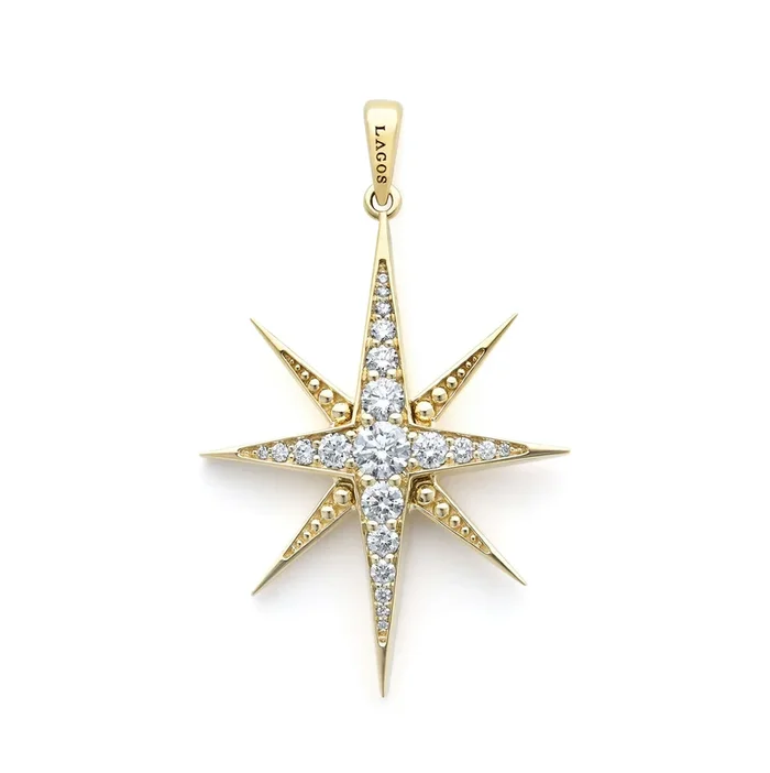 Studio 18K Gold North Star Diamond Pendant