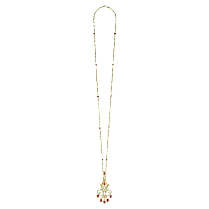 Studio 18K Gold Ruby and Diamond Chandelier Necklace
